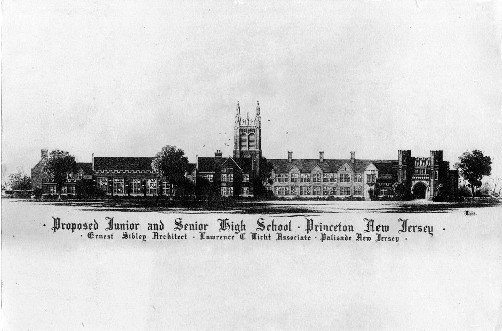 Architectural plan for new Junior and Senior High School, Princeton, New Jersey. Historical Society of Princeton.