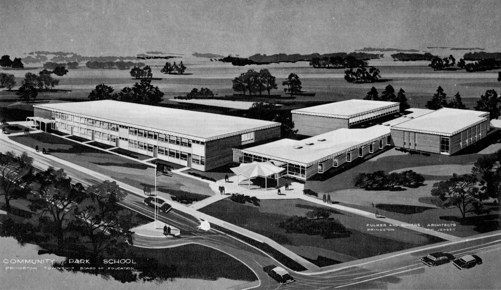Architectural rendering of Community Park School. Historical Society of Princeton.