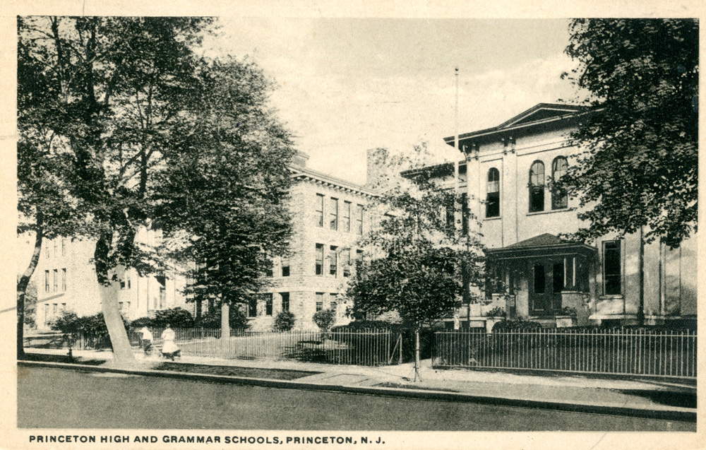 Princeton High (right) and Grammar Schools, circa 1912. Historical Society of Princeton.